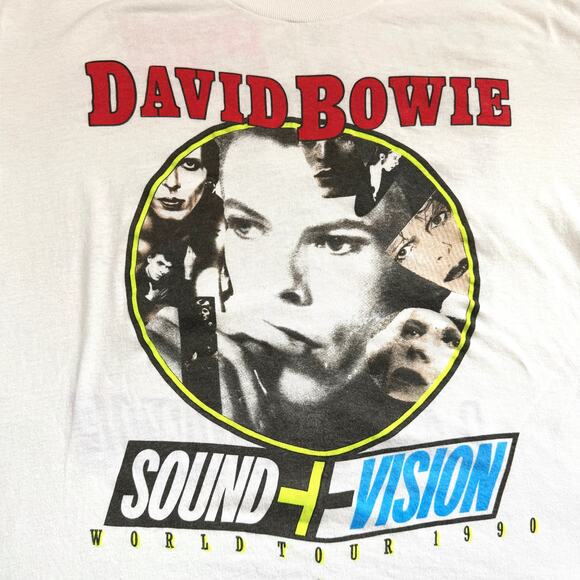 RARE! VTG 90s David Bowie Sound + Vision Tour Concert Single StitchBand Tee 1990 - Picture 3 of 5